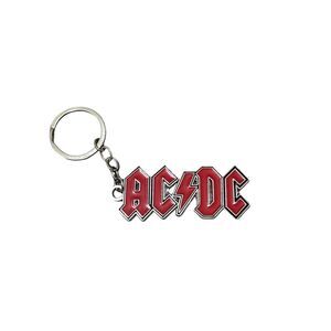 AC/DC Red Silver Metal Alloy Keychain